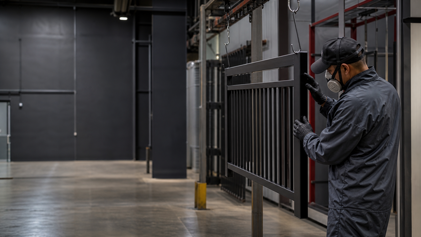 Technician performing a final quality inspection on a finished metal piece